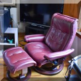 F106. Ekornes Stressless chair and ottoman.